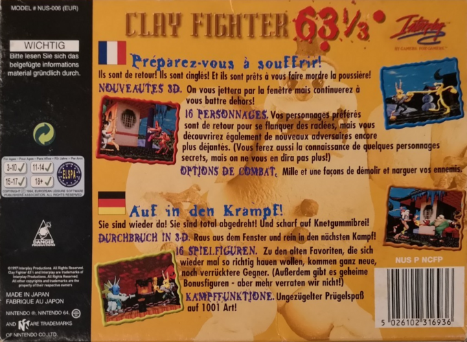Clay Fighter 63 1/3 - Dos
