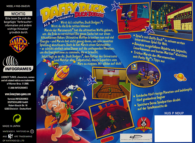 Daffy Duck dans le rôle de Duck Dodgers - Dos