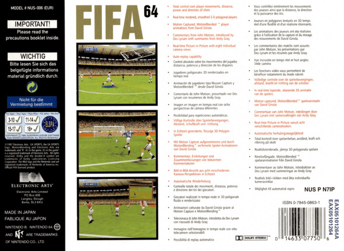 FIFA Soccer 64 - Dos