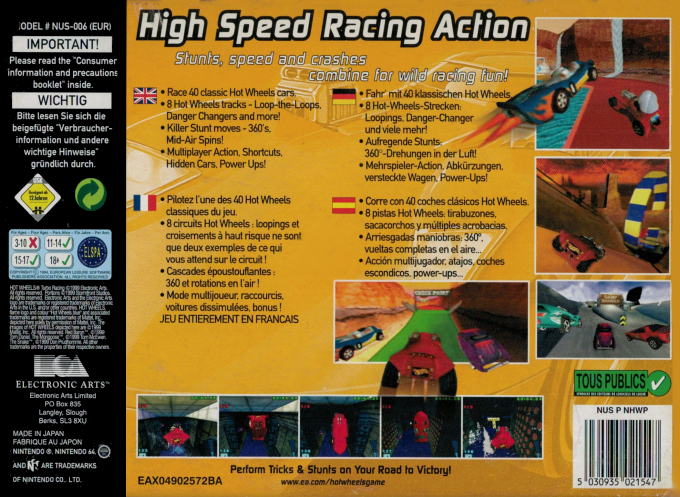Hot Wheels : Turbo Racing - Dos