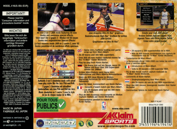 NBA Jam 2000 - Dos