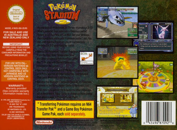 Pokémon Stadium 2 - Dos
