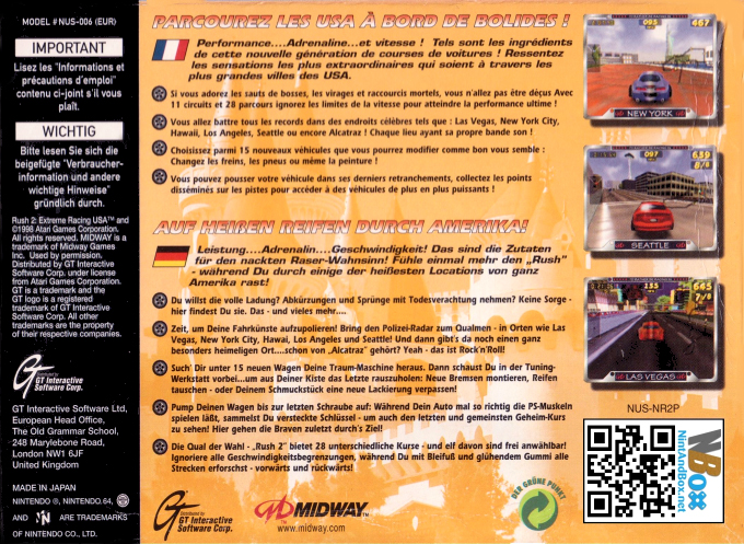 Rush 2 : Extreme Racing USA - Dos