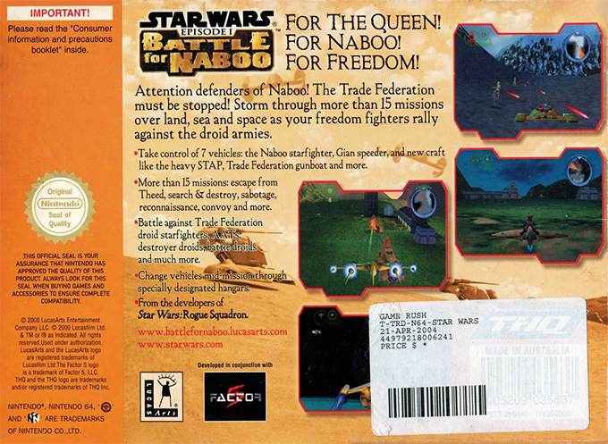 Star Wars : Episode I - Battle for Naboo - Dos