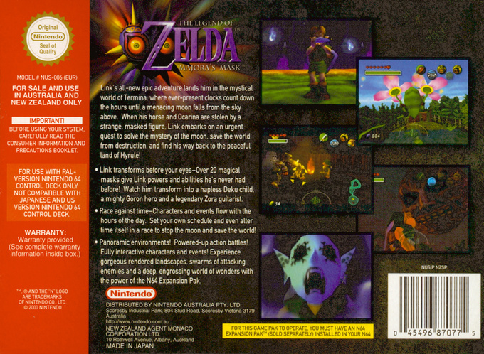 The Legend of Zelda : Majora's Mask - Dos