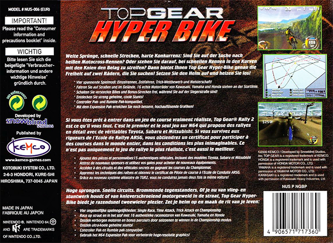 Top Gear Hyper-Bike - Dos