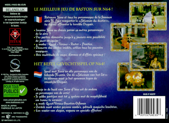 Xena : Warrior Princess - The Talisman of Fate - Dos