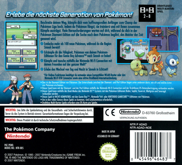 Pokemon - Version Diamant - Dos
