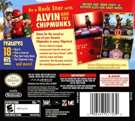 Alvin et les Chipmunks 3 dos