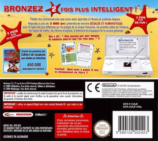 Cahier De Vacances Pour Adultes 2 dos