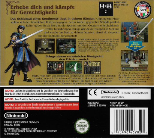 Fire Emblem : Shadow Dragon - Dos