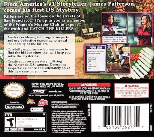 James Patterson Women's Murder Club : Crime et Splendeur dos