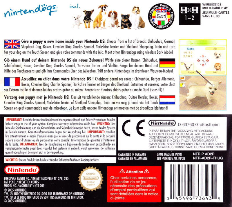 Nintendogs - Chihuahua & ses Amis - Dos