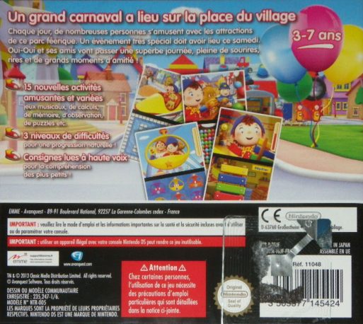 Oui-Oui et le Grand Carnaval des Jouets dos
