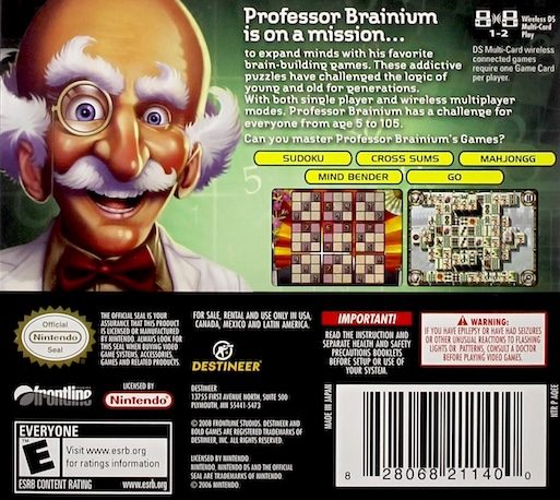 Tele 7 Jeux Inedits : Professeur Brainmaniac dos