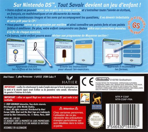 Tout Savoir Maternelle Grande Section - L'Essentie dos