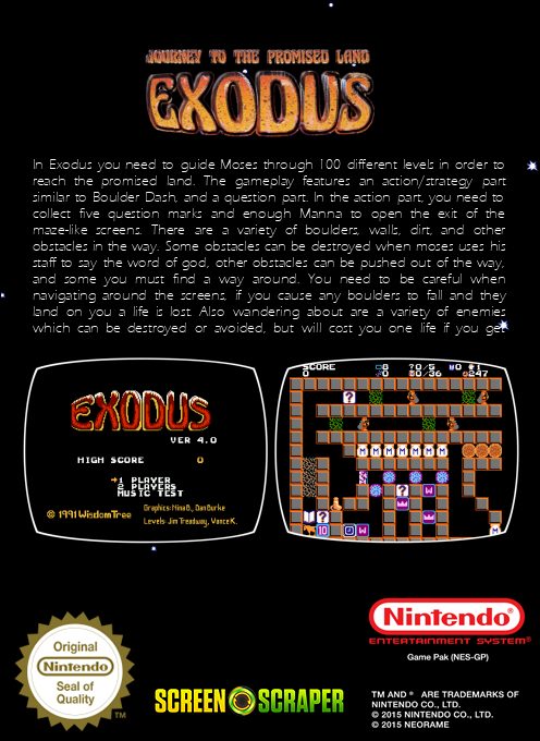 Exodus : Journey To The Promised Land - Dos