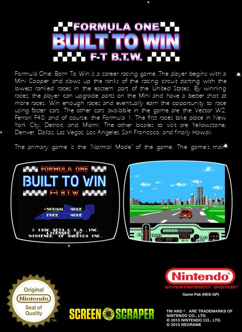 Formula One : Built to Win - Dos