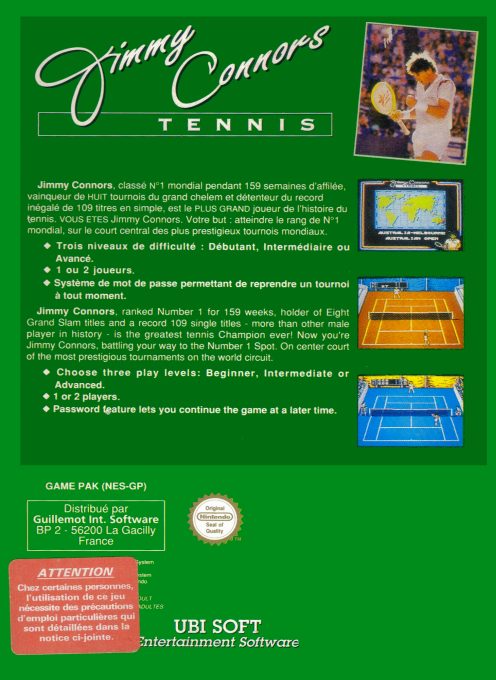 Jimmy Connors Tennis - Dos