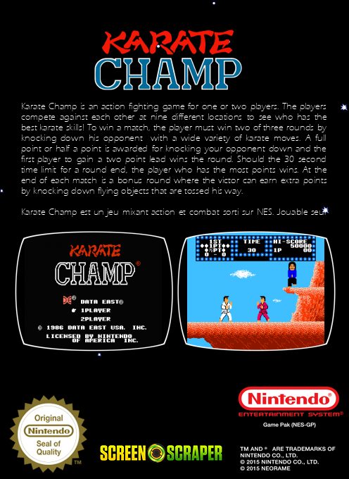 Karate Champ - Dos