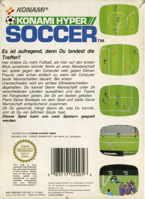 Konami Hyper Soccer - Dos