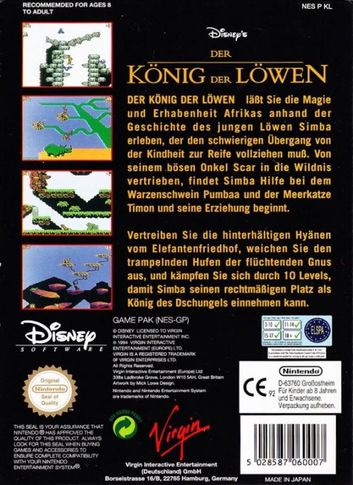 Le Roi Lion - Dos