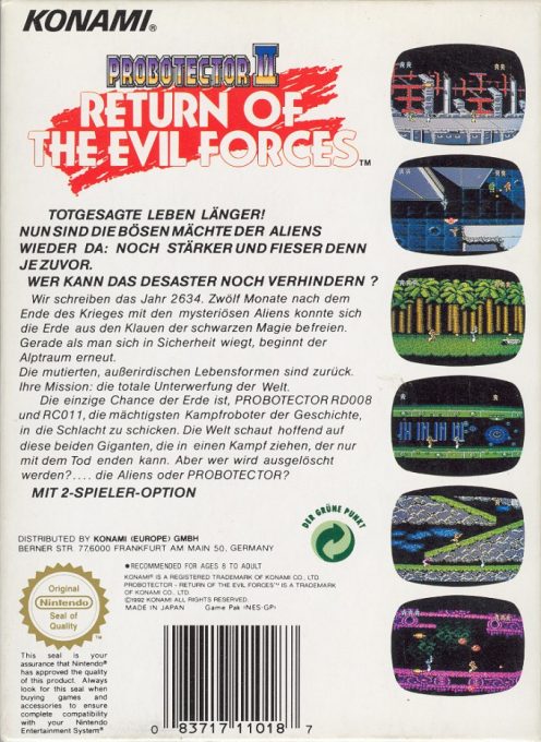 Probotector 2 - Return Of The Evil Forces - Dos