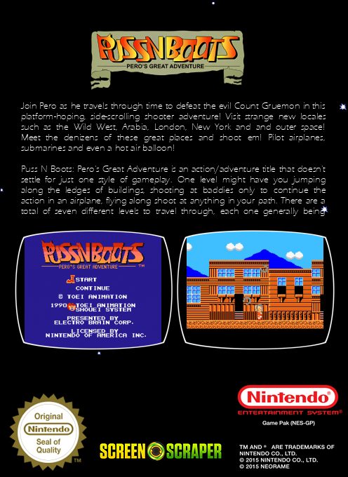 Puss n Boots : Pero's Great Adventure - Dos