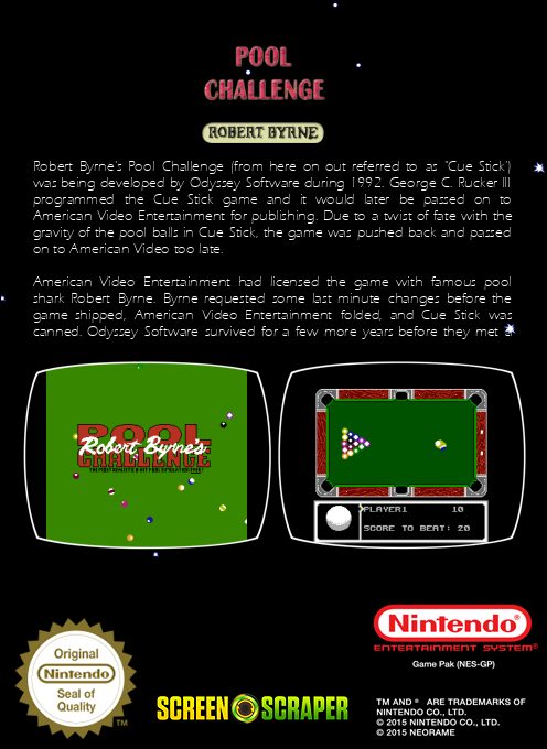 Robert Byrne's Pool Challenge - Dos