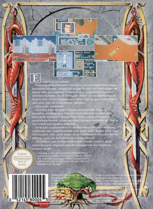 Robin Hood : Prince Of Thieves - Dos