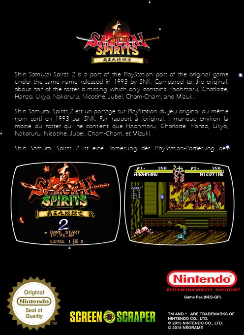 Shin Samurai Spirits 2 - Haoumaru Jigoku Hen dos