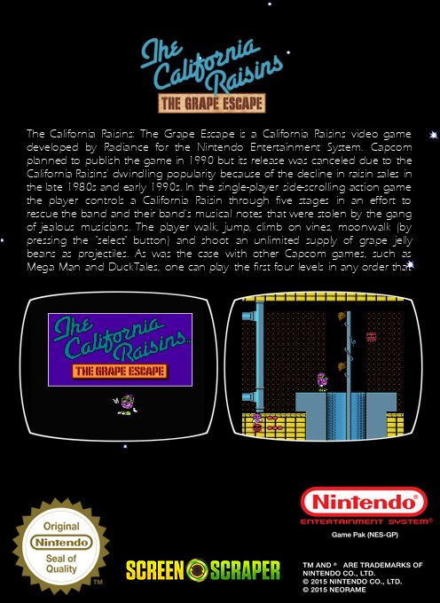 The California Raisins: The Grape Escape - Dos