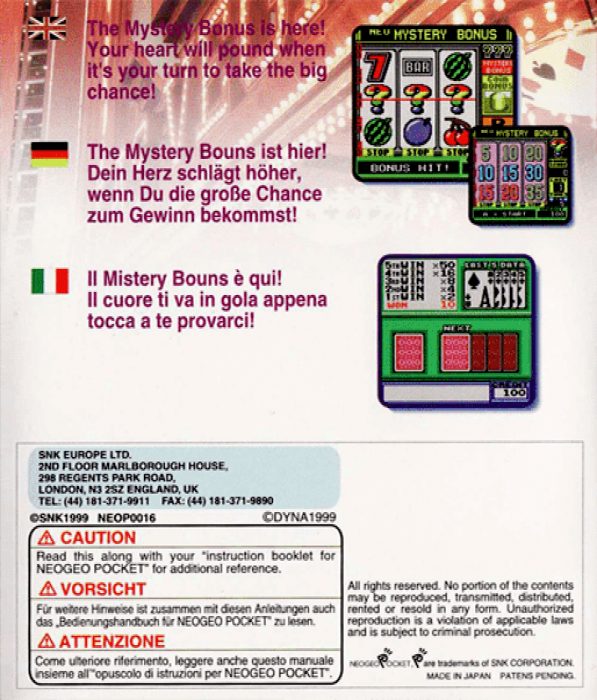 Neo Mystery Bonus : Real Casino Series - Dos