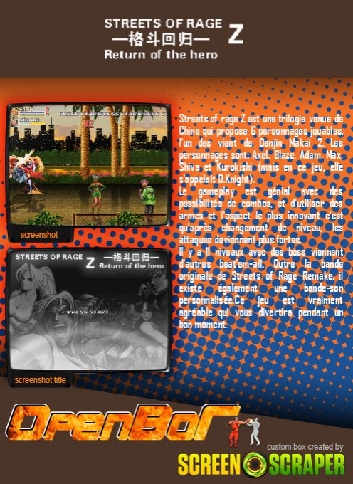 Streets Of Rage Z - Return Of The Hero - Dos