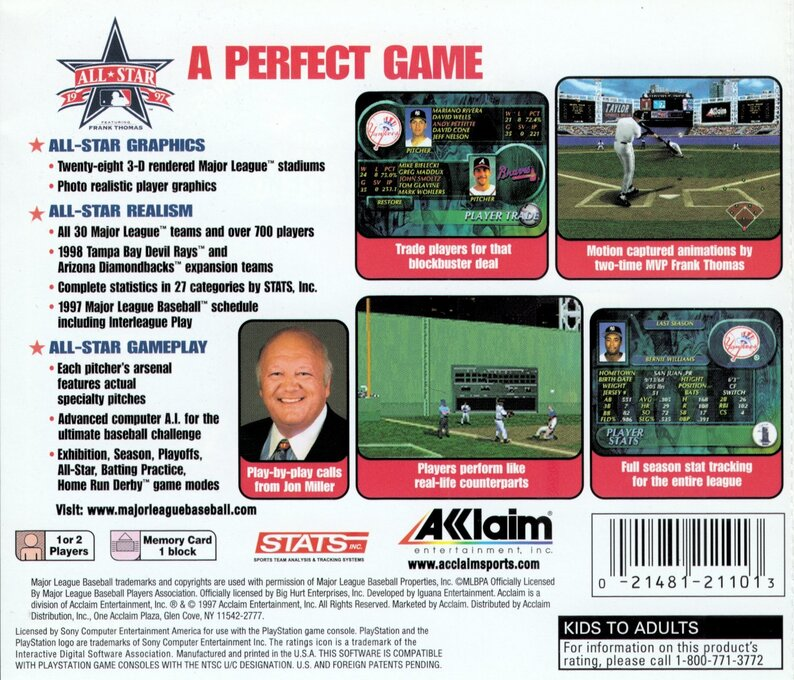 All-Star Baseball 97 featuring Frank Thomas - Dos