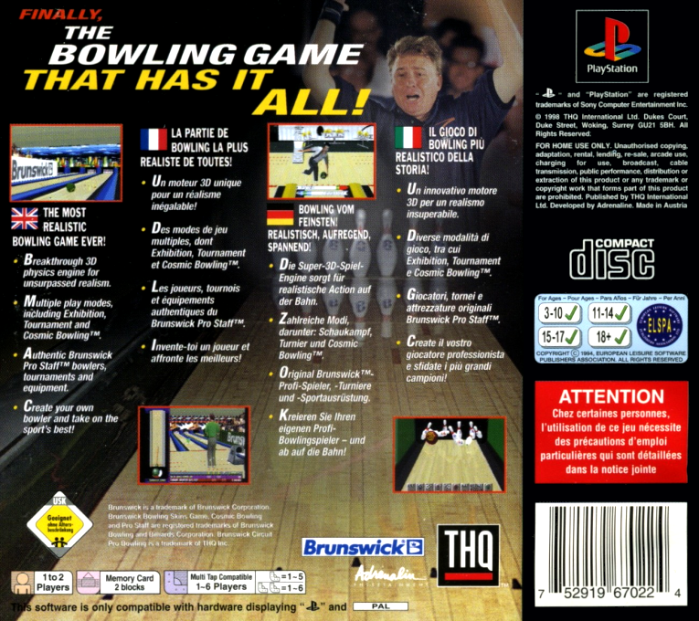 Brunswick Circuit Pro Bowling - Dos