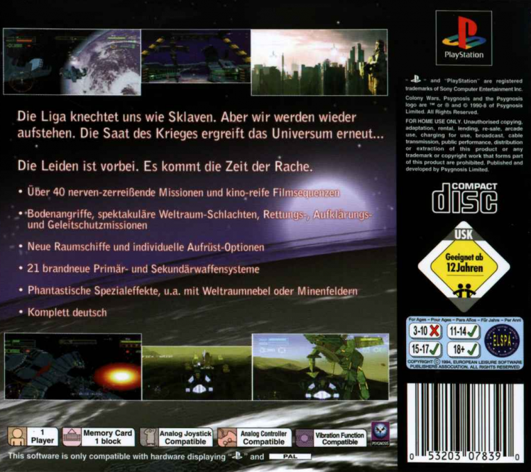 Colony Wars : Vengeance - Dos