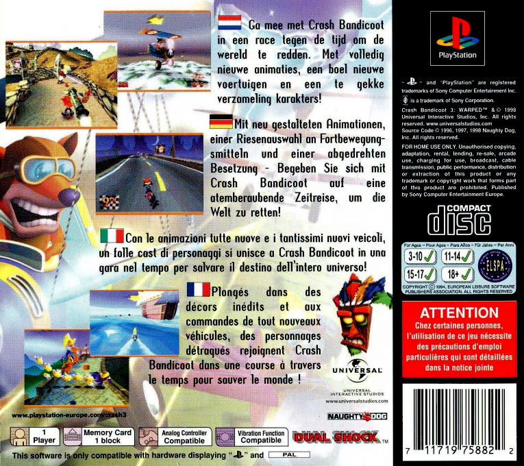 Crash Bandicoot : Warped - Dos