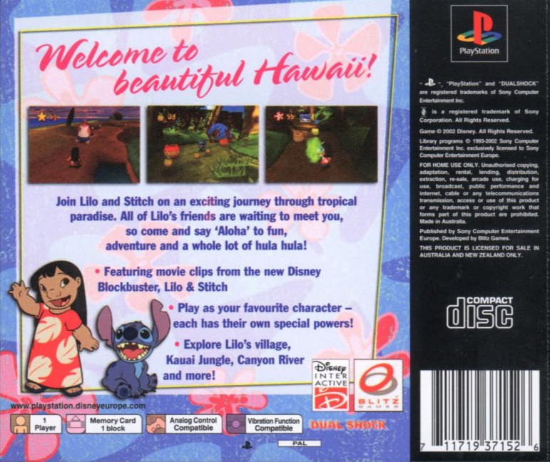 Disney Lilo & Stitch : Ouragan sur Hawai - Dos