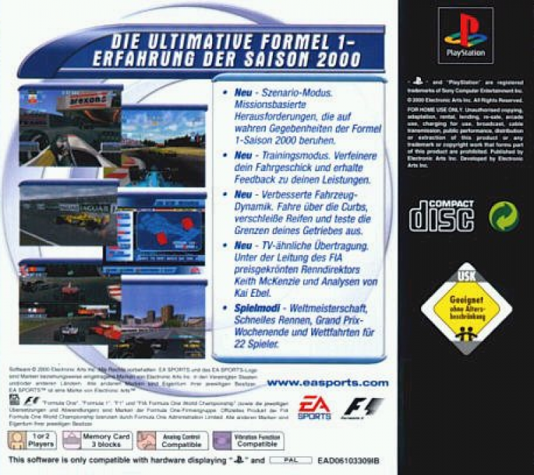 F1 Championship Saison 2000 - Dos