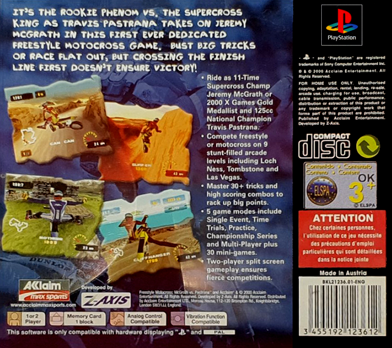 Freestyle Motocross : McGrath vs. Pastrana - Dos