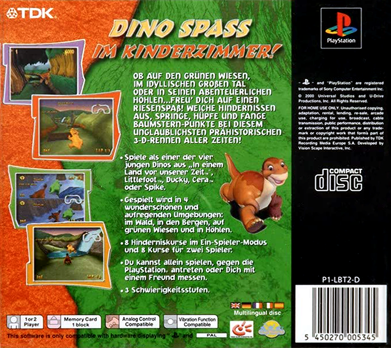 Le Petit Dinosaure : La Course des Dinos - Dos