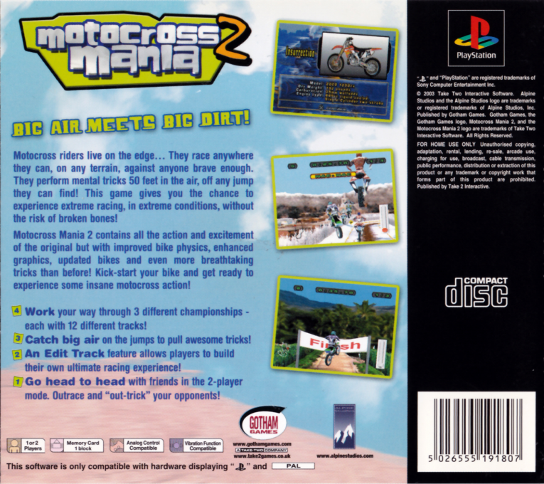 Motocross Mania - Dos