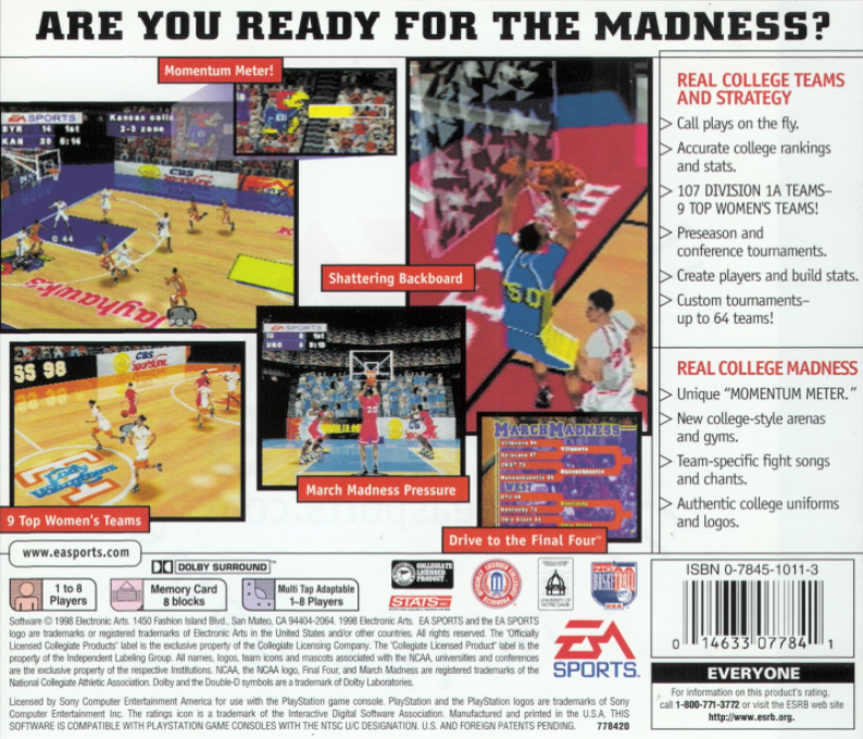 NCAA March Madness '98 - Dos