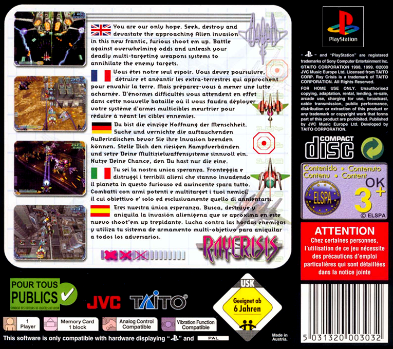 RayCrisis : Series Termination - Dos