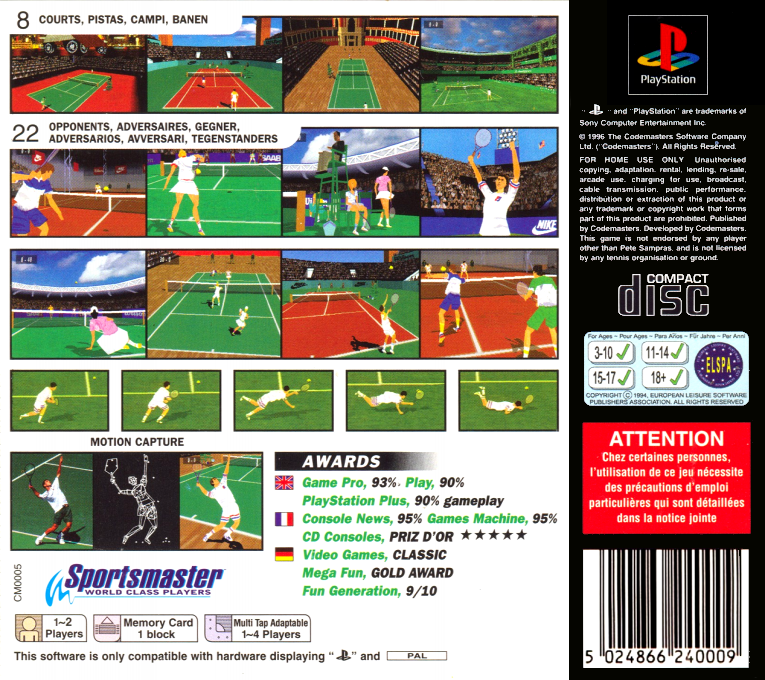 Sampras Extreme Tennis - Dos