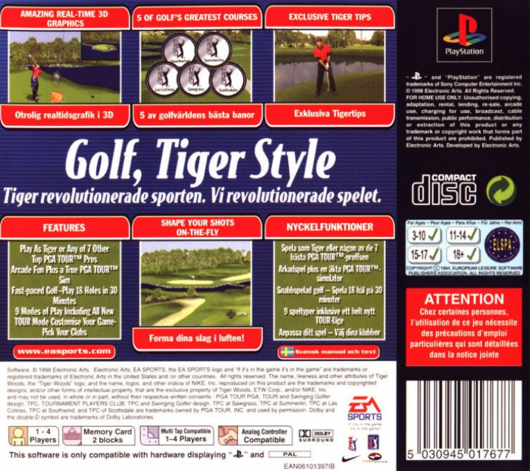 Tiger Woods 99 PGA Tour Golf - Dos