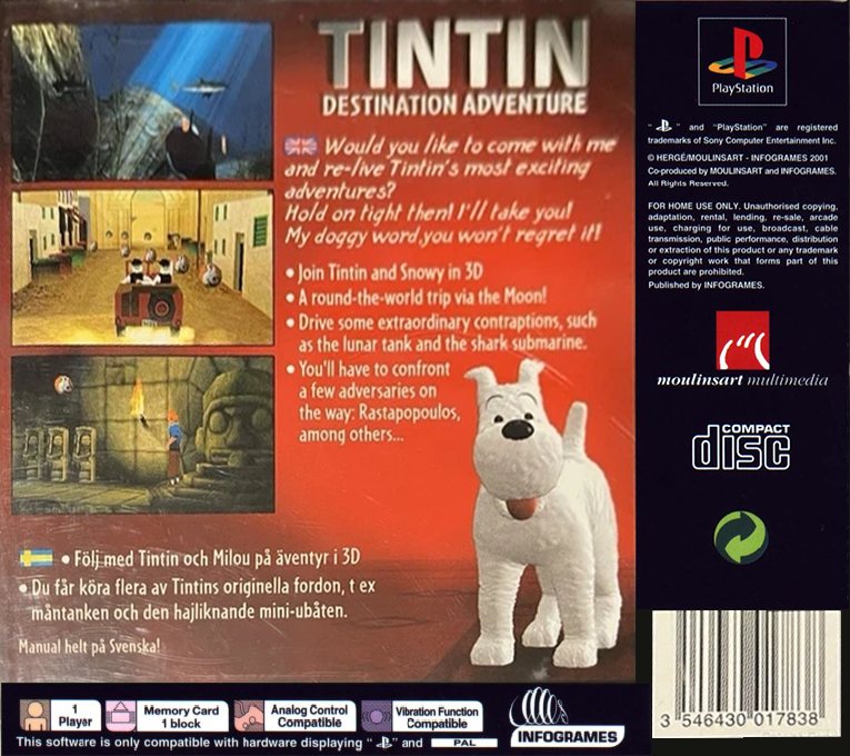 Tintin : Objectif Aventure - Dos