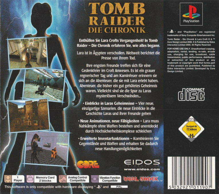 Tomb Raider : Sur les Traces de Lara Croft - Dos