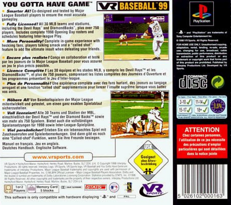 VR Baseball '97 - Dos